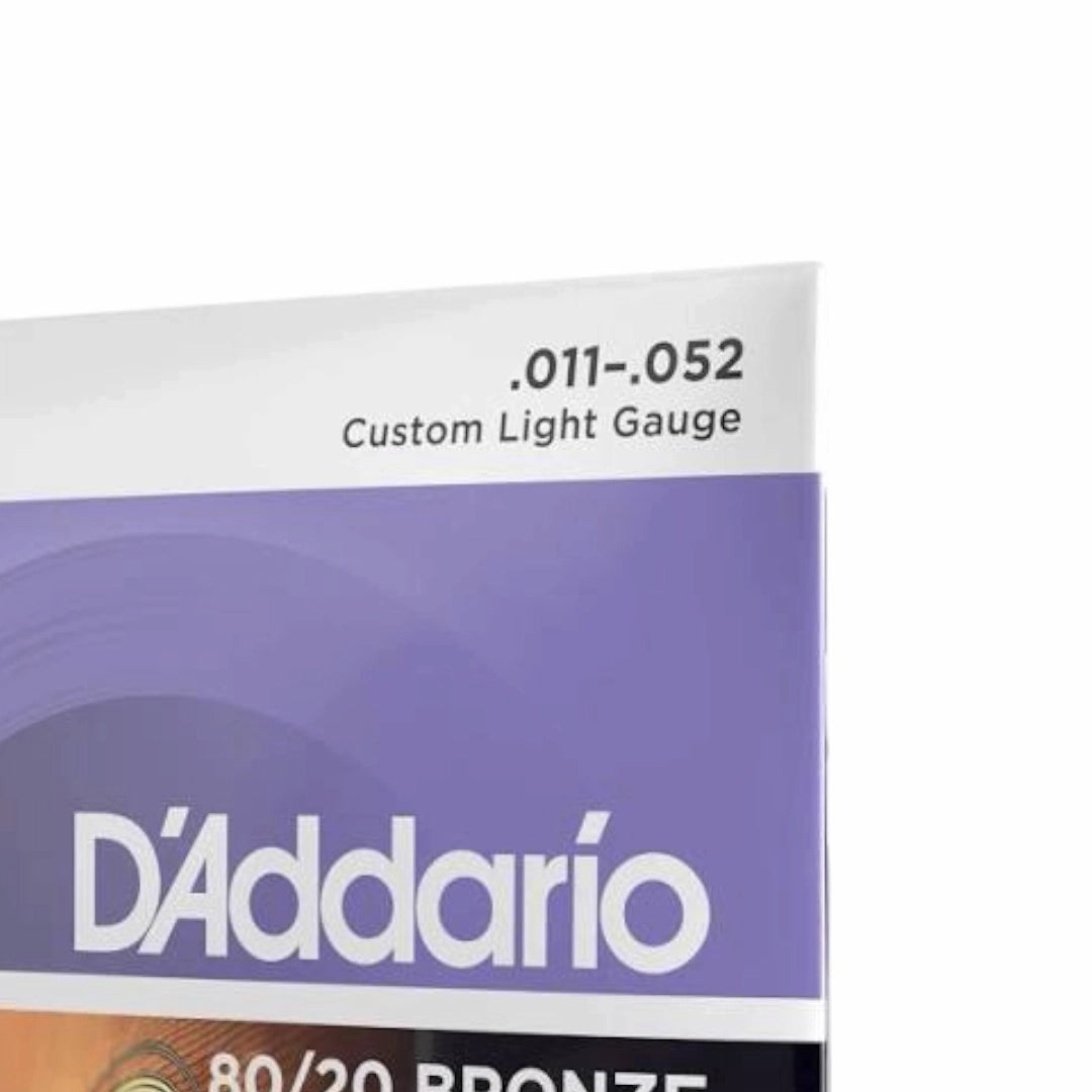 D’Addario EJ13 80/20 Bronze Custom Light Acoustic Guitar Strings - 11-52