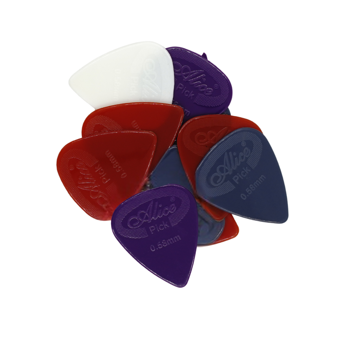 Alice AP-12G Nylon Guitar Picks – 0.58 mm (12 pcs)