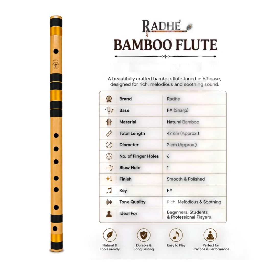 Radhe Bamboo Side F# Base Flute