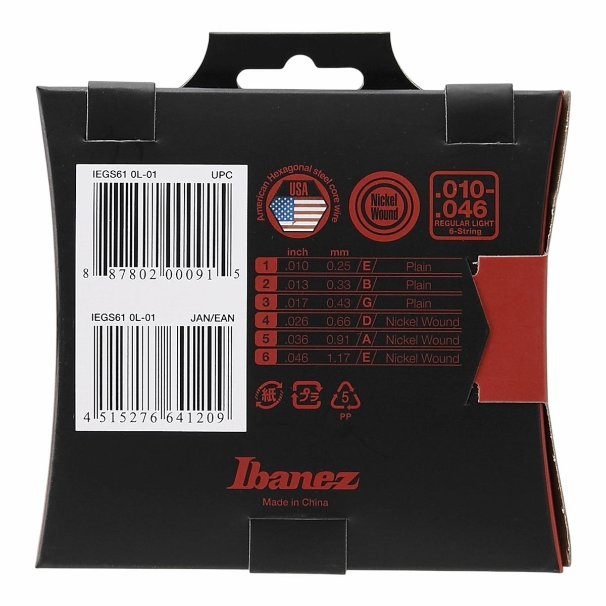 Ibanez IEGS61 0.10-0.46 Nickel Wound Electric Guitar String