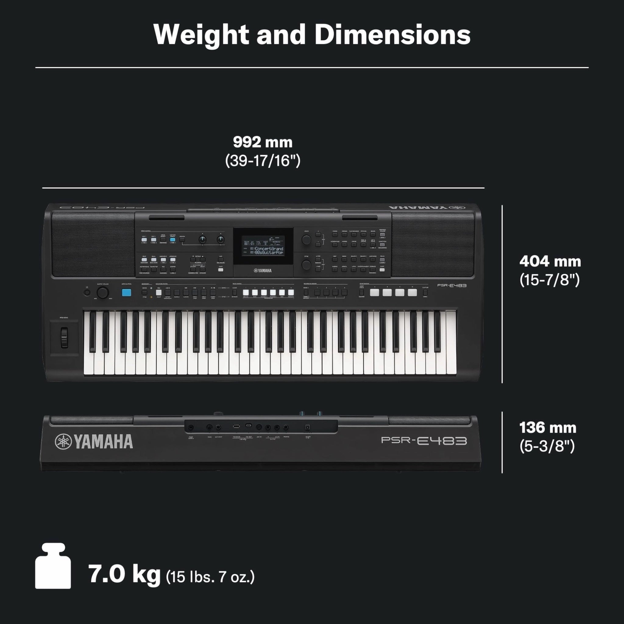 Yamaha PSR-E483 61 Keys Portable Keyboard