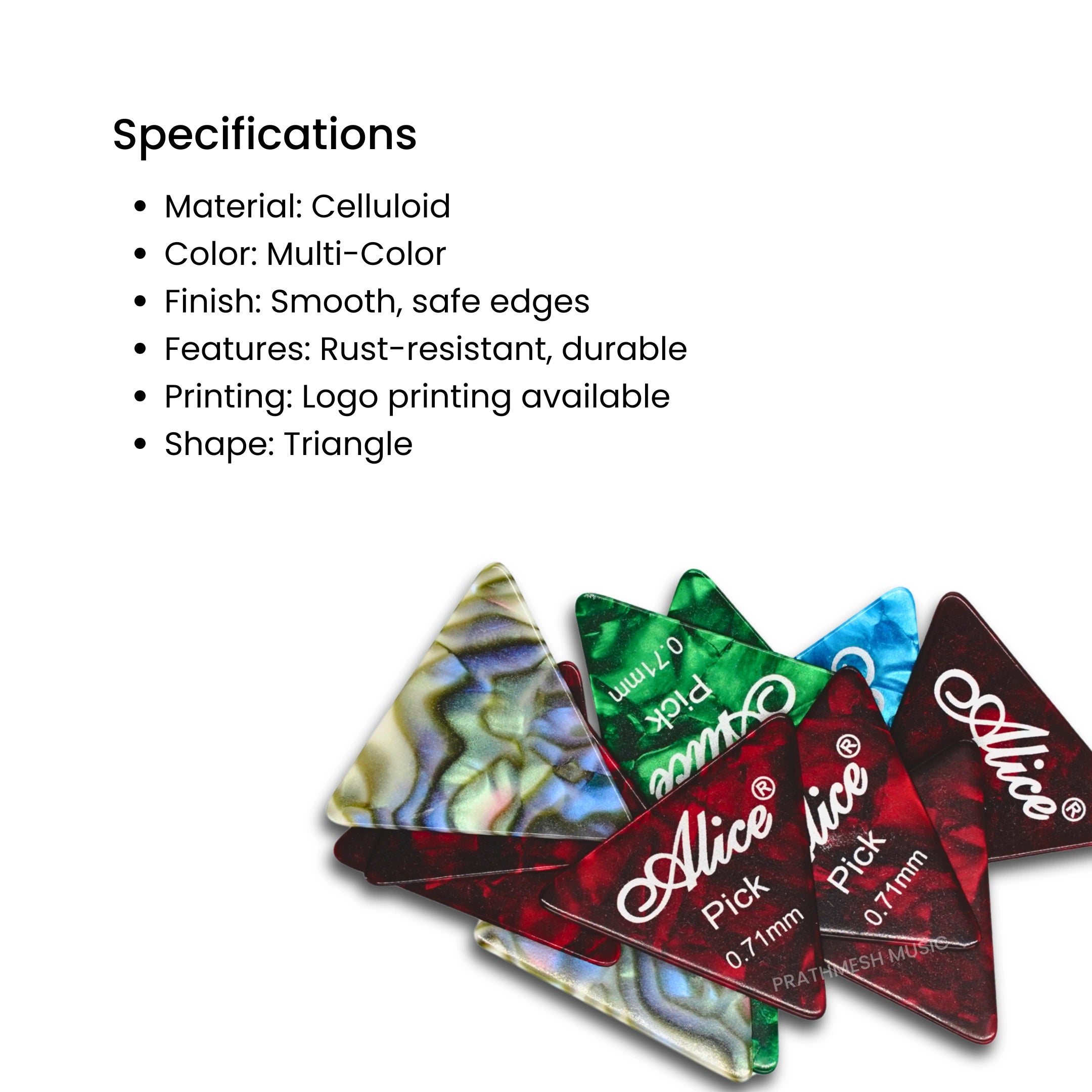 Alice AP-12L Guitar Picks - 0.71 mm (12 pcs)