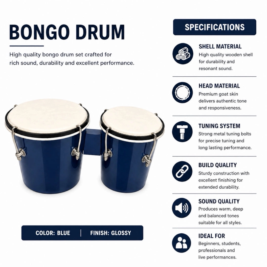 YS Wooden Bongo - Blue