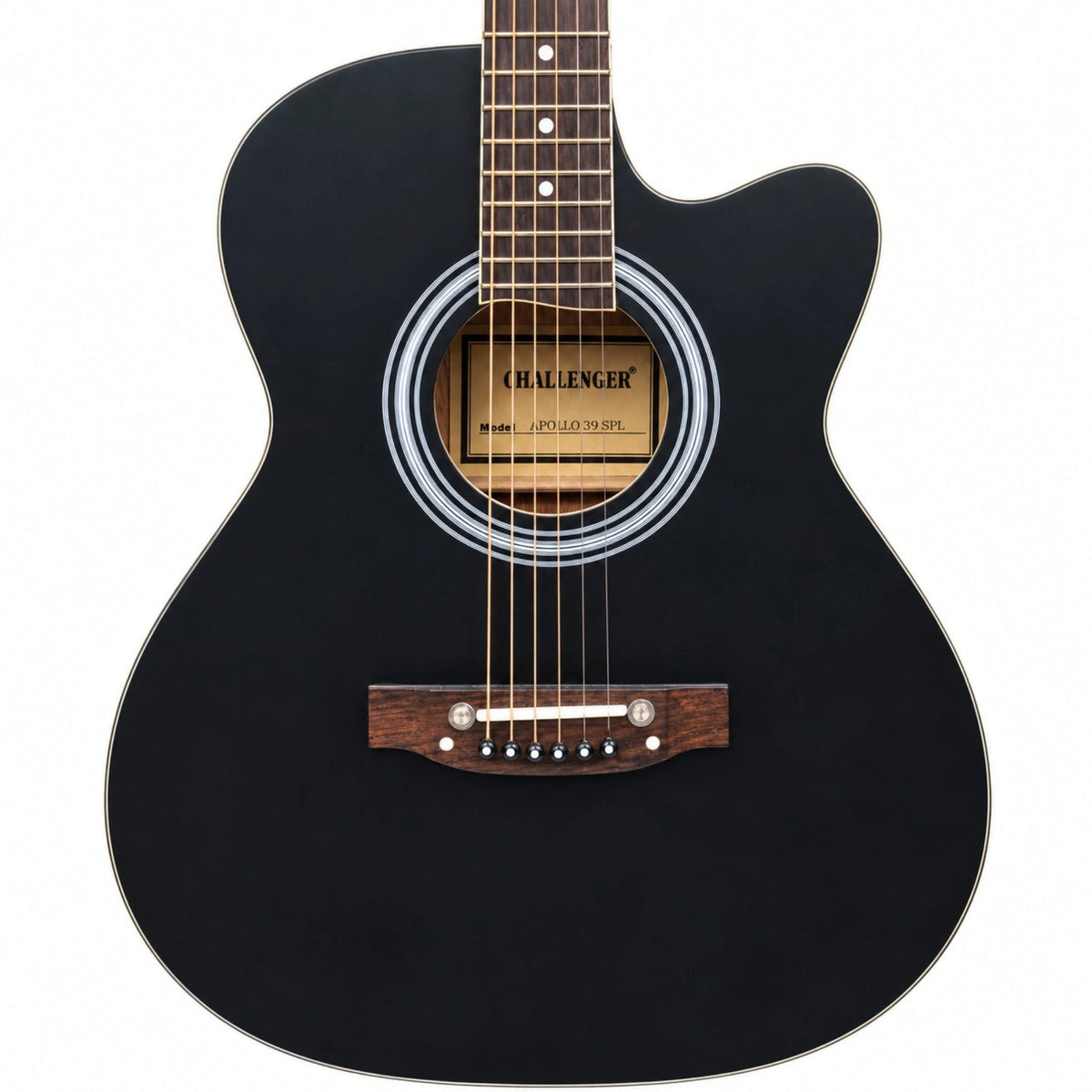 Challenger Apollo 39 Special Electro-Acoustic Guitar - Black Matte