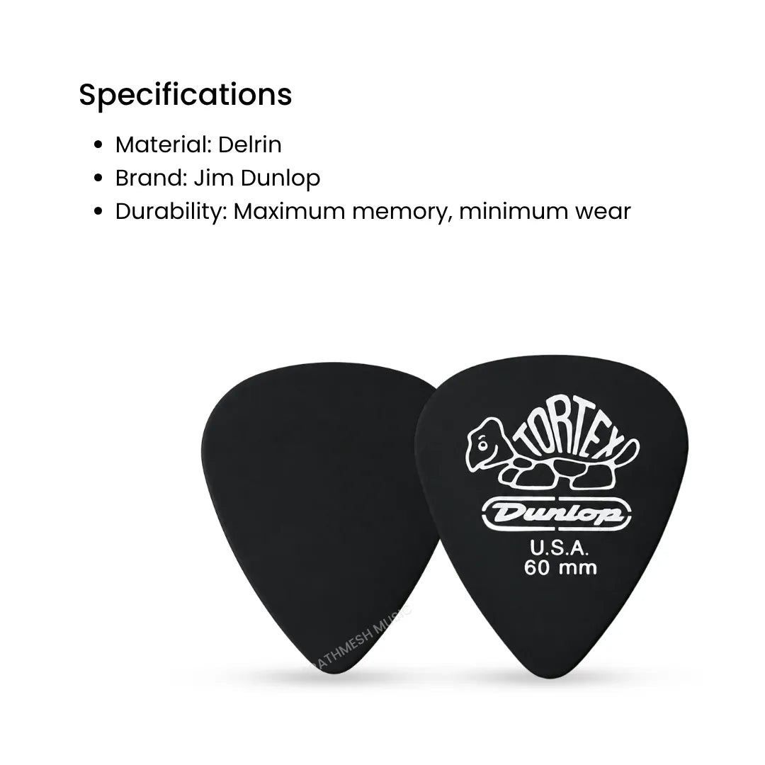 Dunlop Tortex Pitch Black Standard Guitar Pick