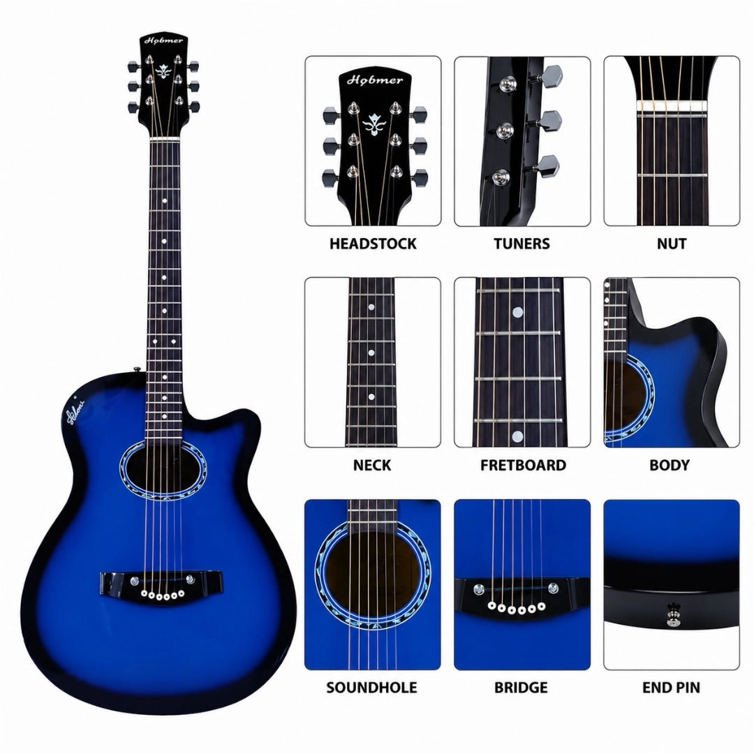 Hobmer 175-BB Export Electro-Acoustic Guitar - Blue Black