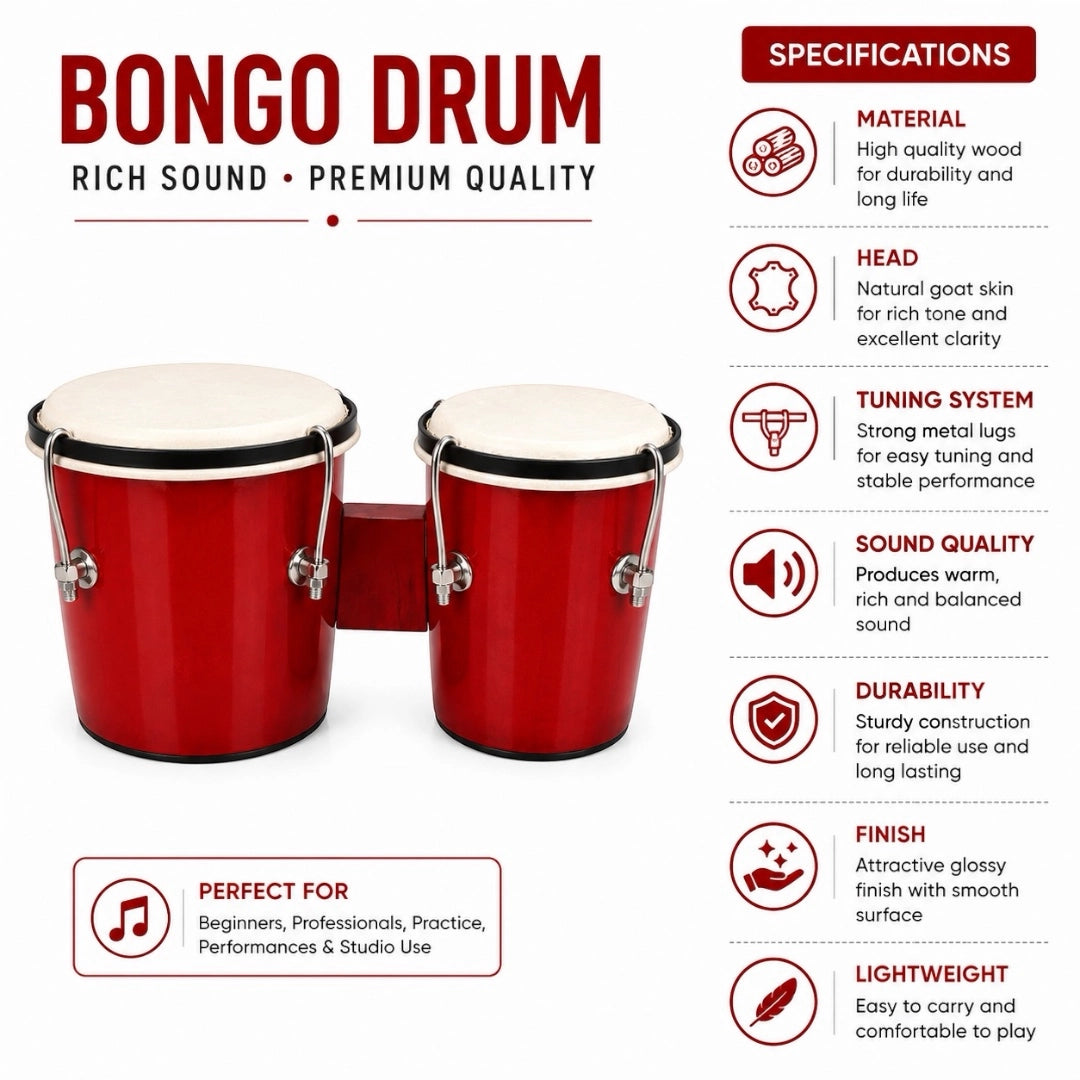 YS Wooden Bongo - Pink