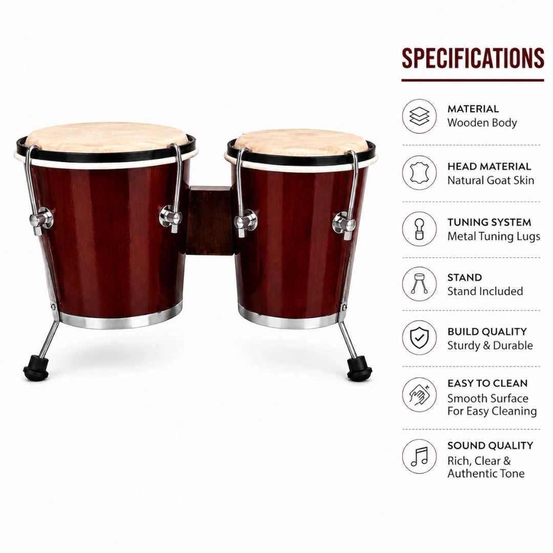 YS Wooden Bongo w/ Stand - 2 Pc