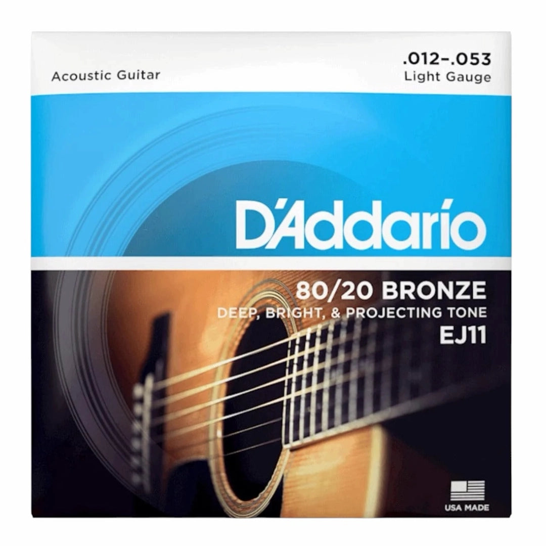 D’Addario EJ11 80/20 Bronze Light Acoustic Guitar Strings - 12-53