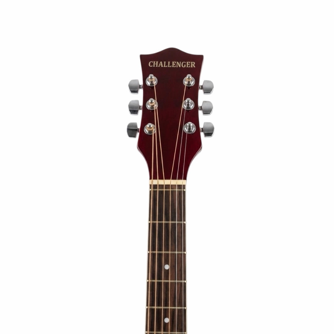 Challenger Apollo-39 Electro-Acoustic Guitar – Cherry Red Burst Gloss