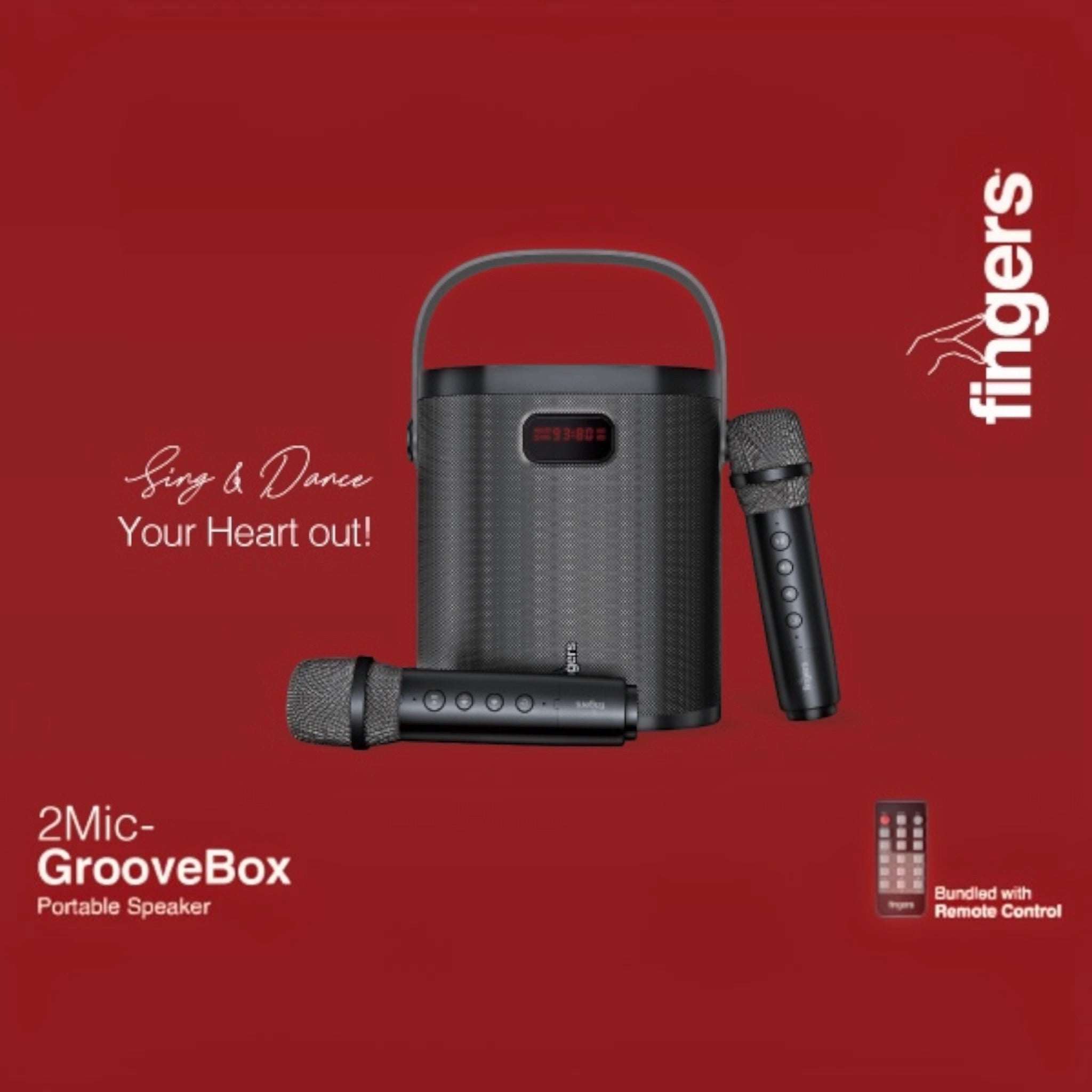 Fingers Groovebox 2-Mic Portable Speaker