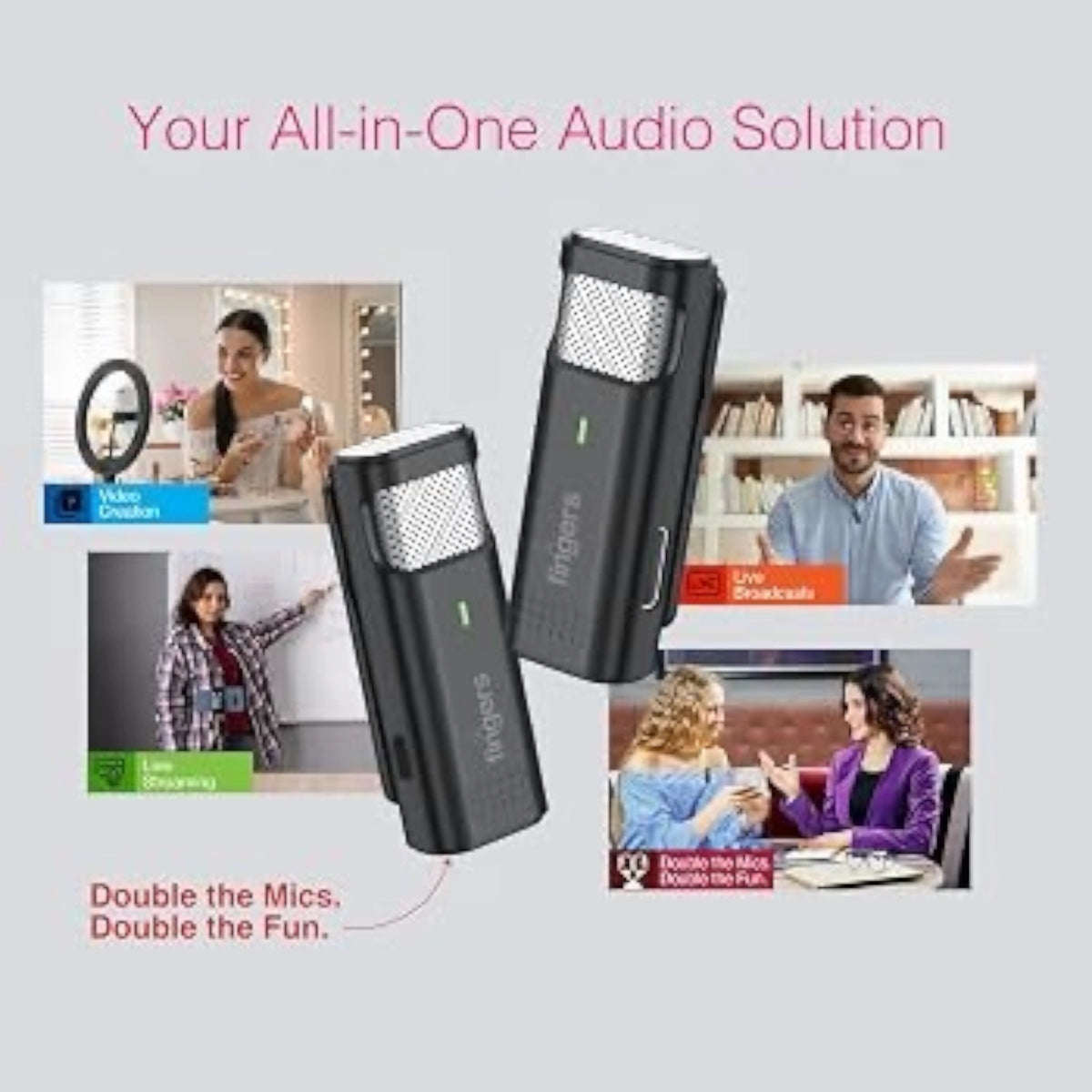 Fingers Duo Lightning Phone Microphone