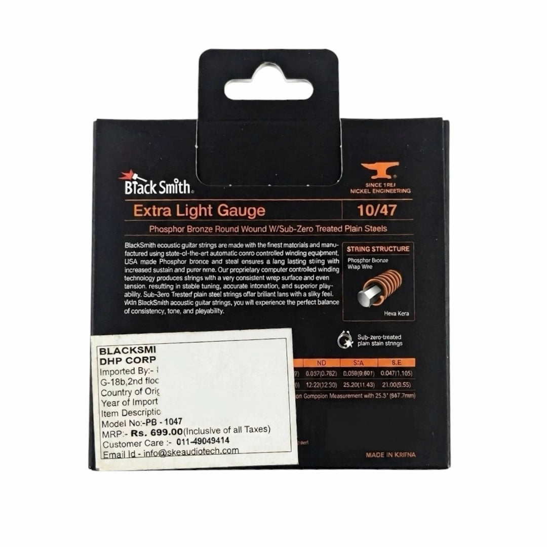 Black Smith PB-1047 Phosphor Bronze Acoustic Strings - 10-47