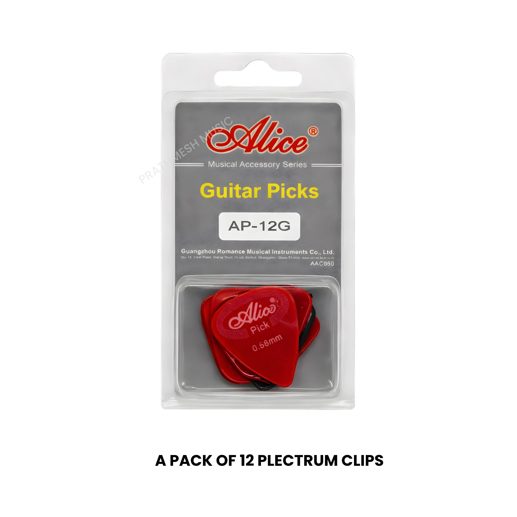 Alice AP-12G Nylon Guitar Picks - 0.58 / 0.71 / 0.81 mm (12 pcs)