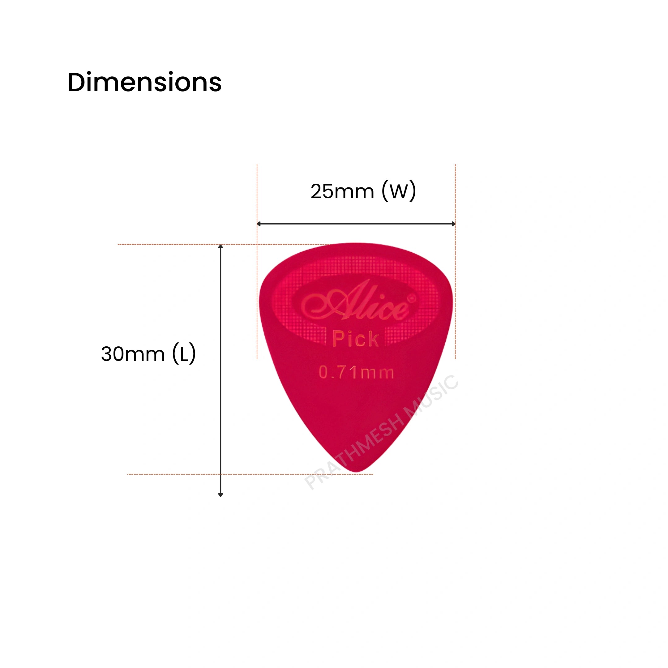 Alice AP-100G Guitar Picks - 0.58 / 0.71 / 0.81 mm (100 Pcs)