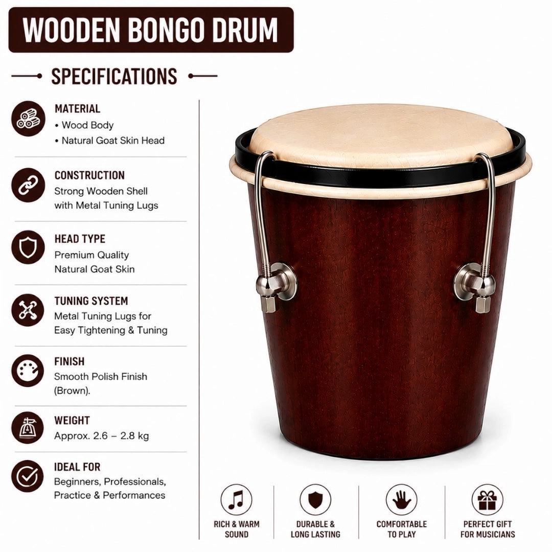 YS Wooden Bongo - 2 Pc