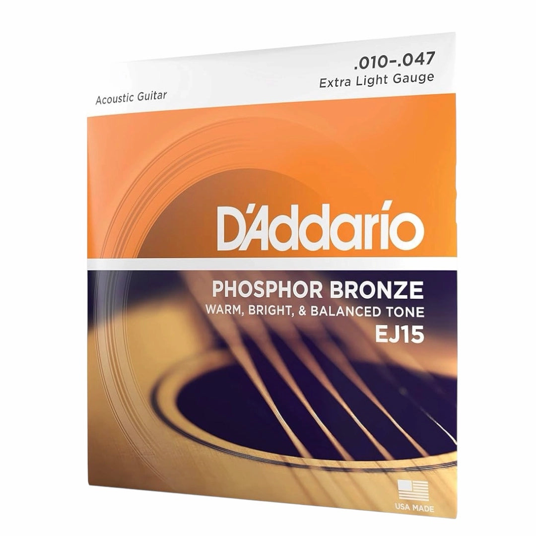 D’Addario EJ15 Phosphor Bronze Extra Light Acoustic Guitar Strings - 10-47