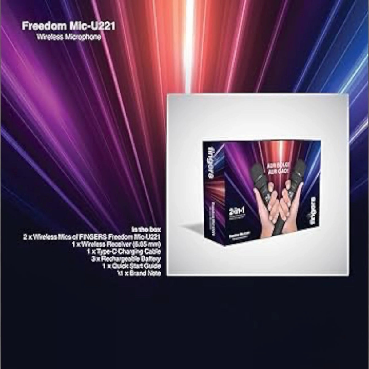 Fingers Freedom Mic-U221 2-in-1 Microphone - 2-Pack