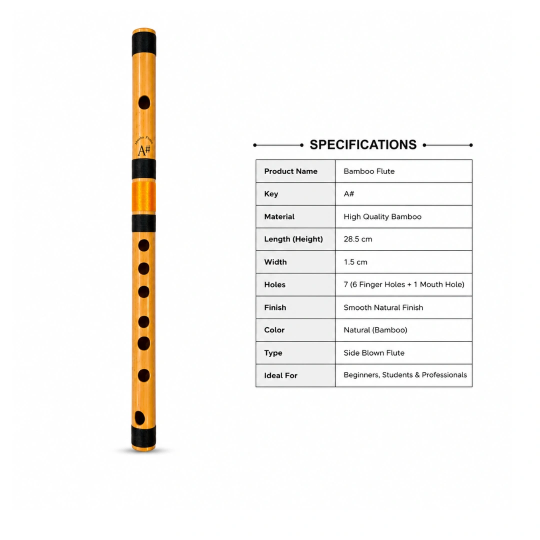 Radhe Bamboo Side A# Mid Flute