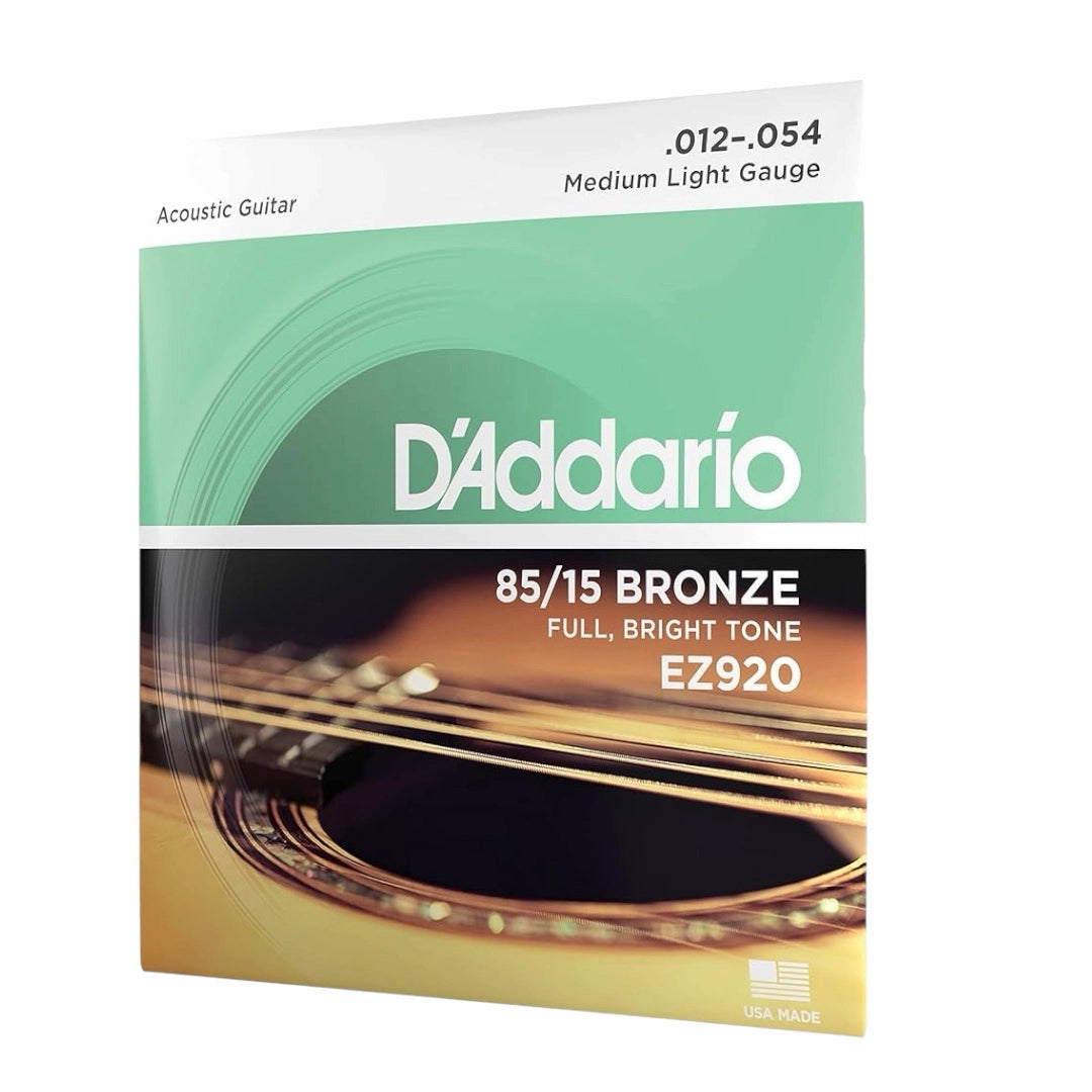 D’Addario EZ920 85/15 Bronze Medium Light Acoustic Guitar Strings - 12-54
