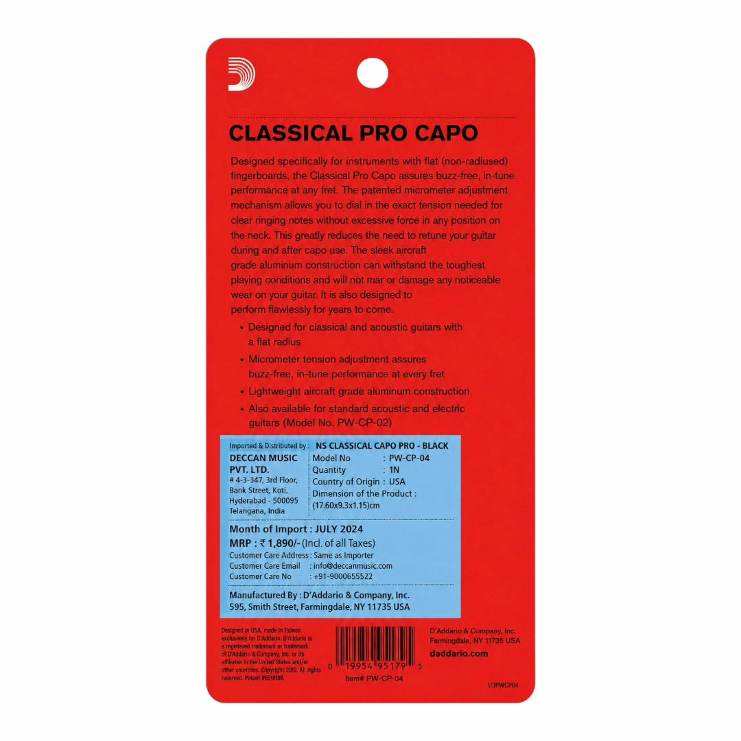 D'Addario PW-CP-04 Classical Pro Guitar Capo