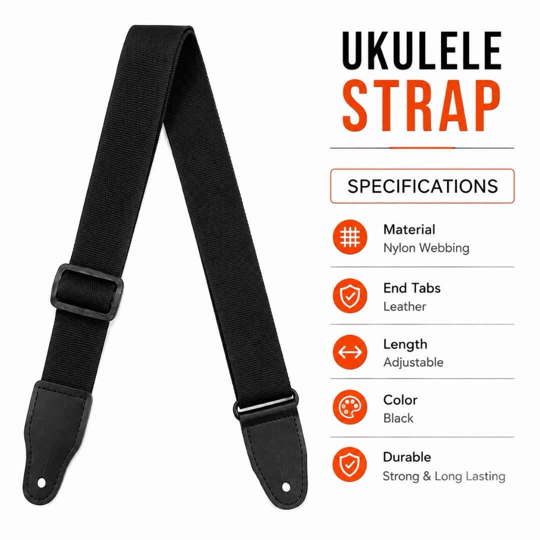 RB Ukulele Strap - Black