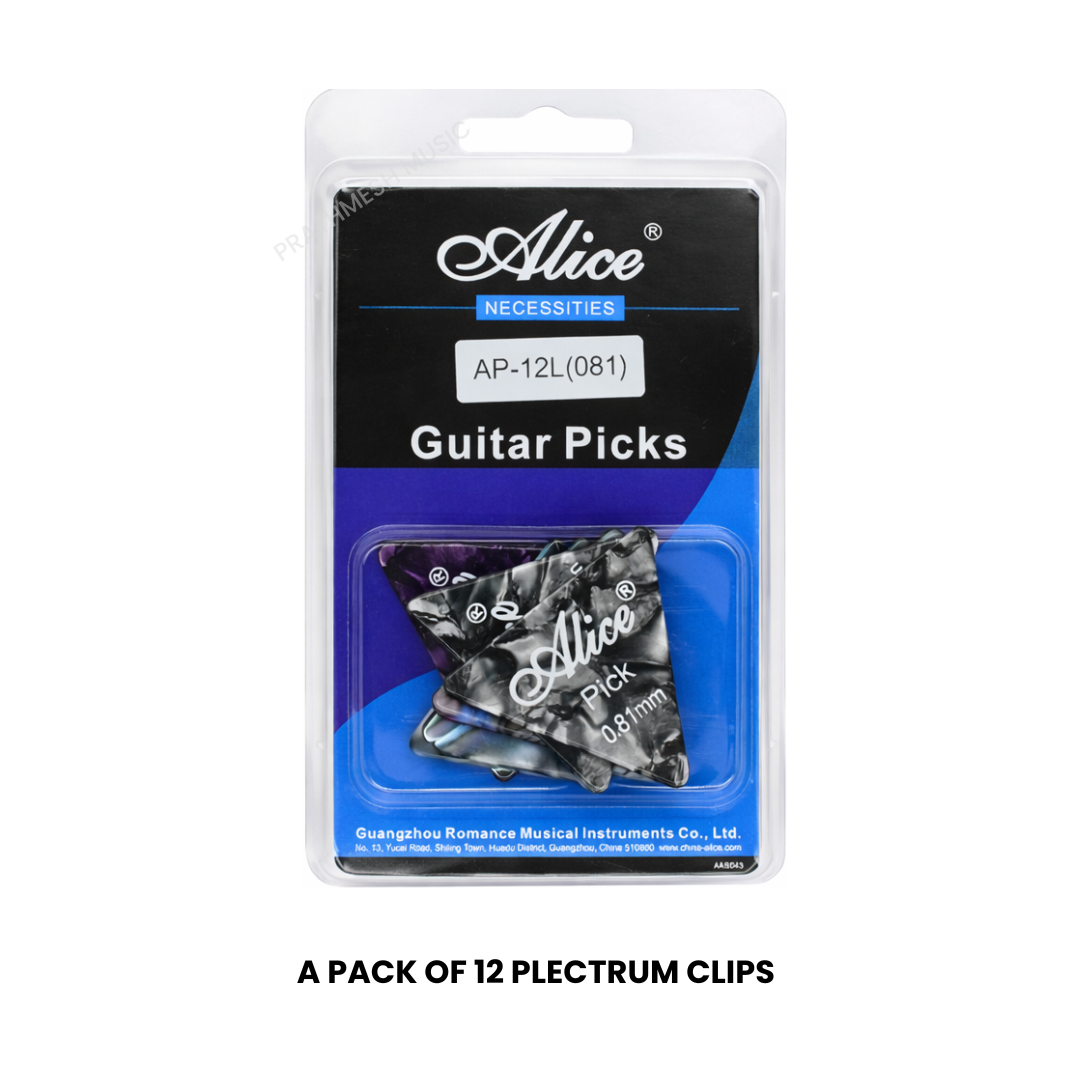 Alice AP-12L Guitar Picks – 0.81 mm (12 pcs)