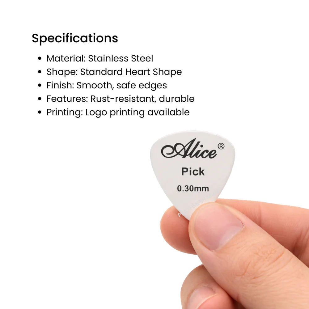 Alice APSTGB2-6 Stainless Steel Plectrum