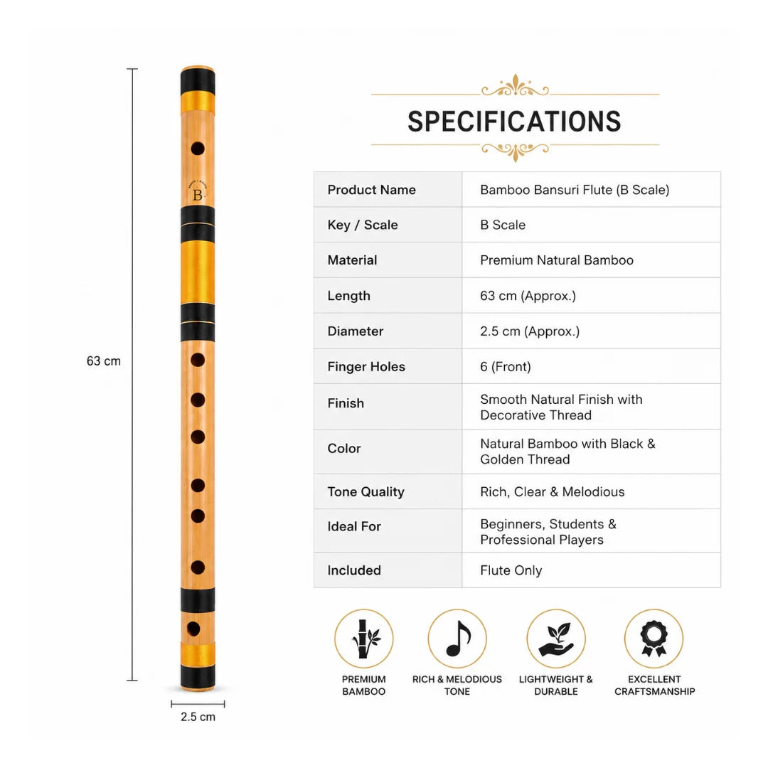Radhe Bamboo Side B Mid Flute