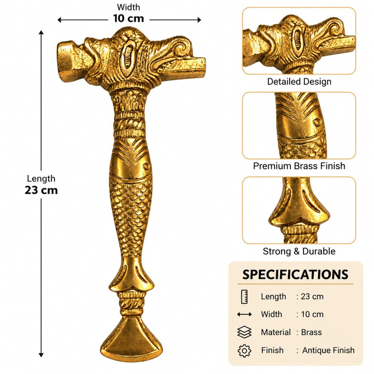 RS Designer Golden Plated ( Hathodi ) Hammer