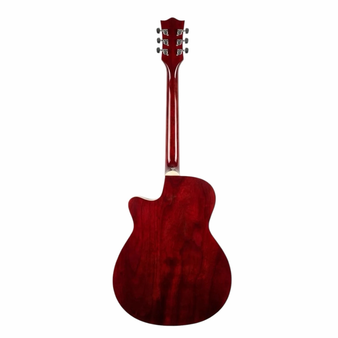 Challenger Apollo-39 Electro-Acoustic Guitar – Cherry Red Burst Gloss