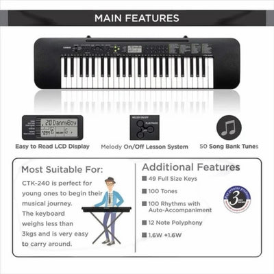 Casio CTK240 49-Key Portable Keyboard