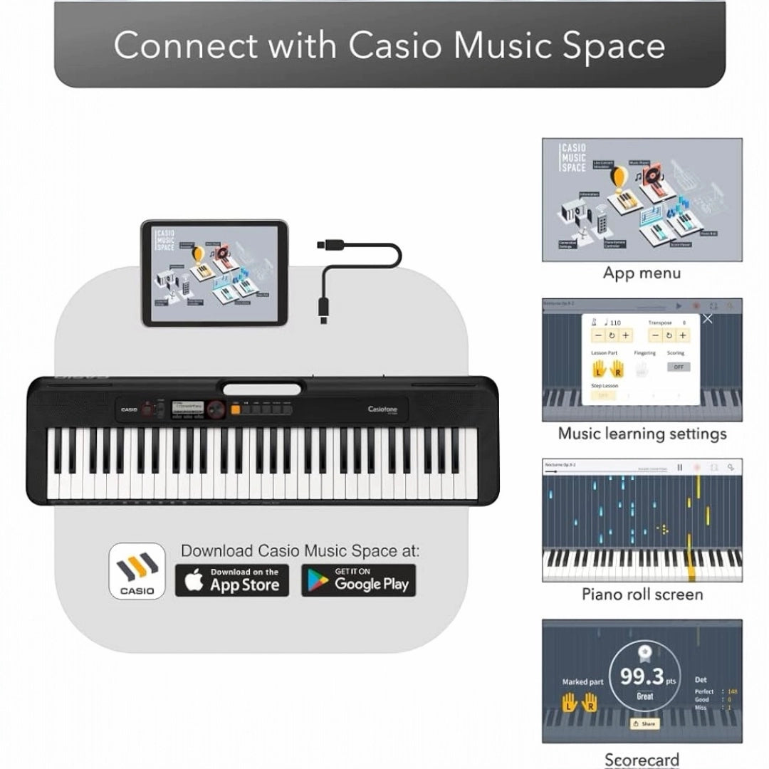 Casio CTS200BK 61-Key Portable Keyboard - Black