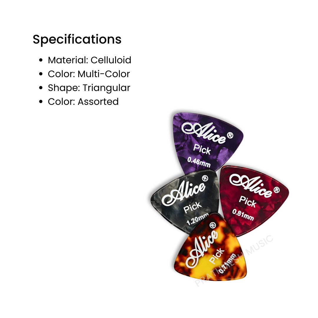 Alice AP-ALT-4 Celluloid Triangle Guitar Picks (4 pcs)