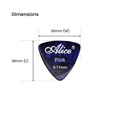 Alice AP-12AL-T Guitar Pick - 0.71 mm (12 pcs)