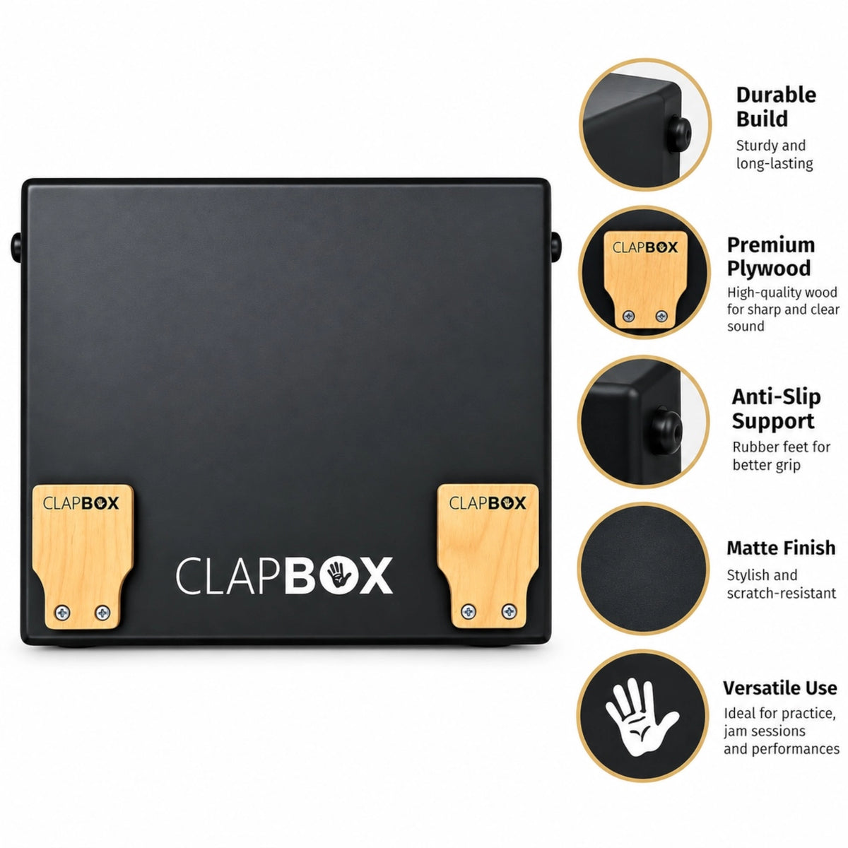 Clapbox Lap Cajon Pro - Black