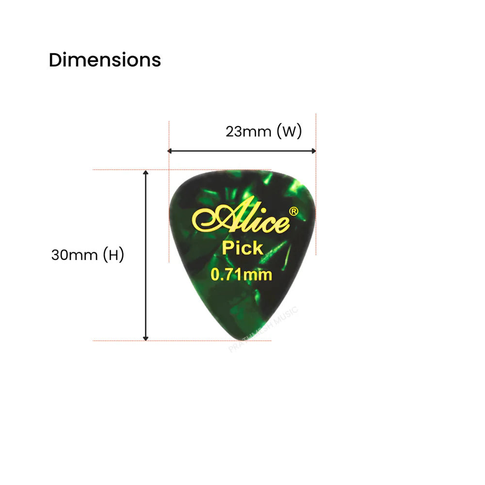 Alice AP-K-12 Foil Celluloid Guitar Picks - 0.46 / 0.71 / 0.81 mm (12 pcs)