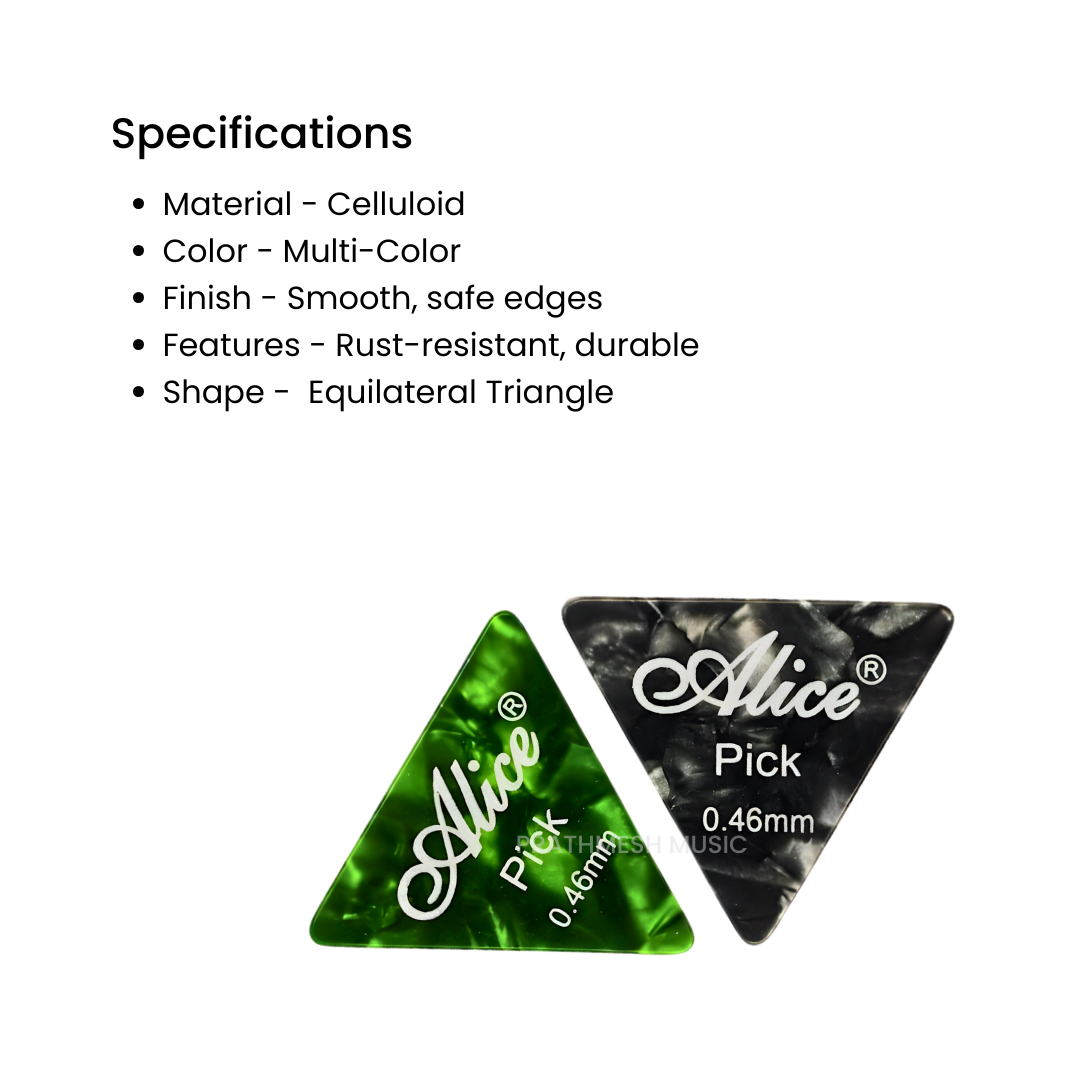 Alice AP-L-2 Celluloid Triangle Guitar Picks (2 pcs)