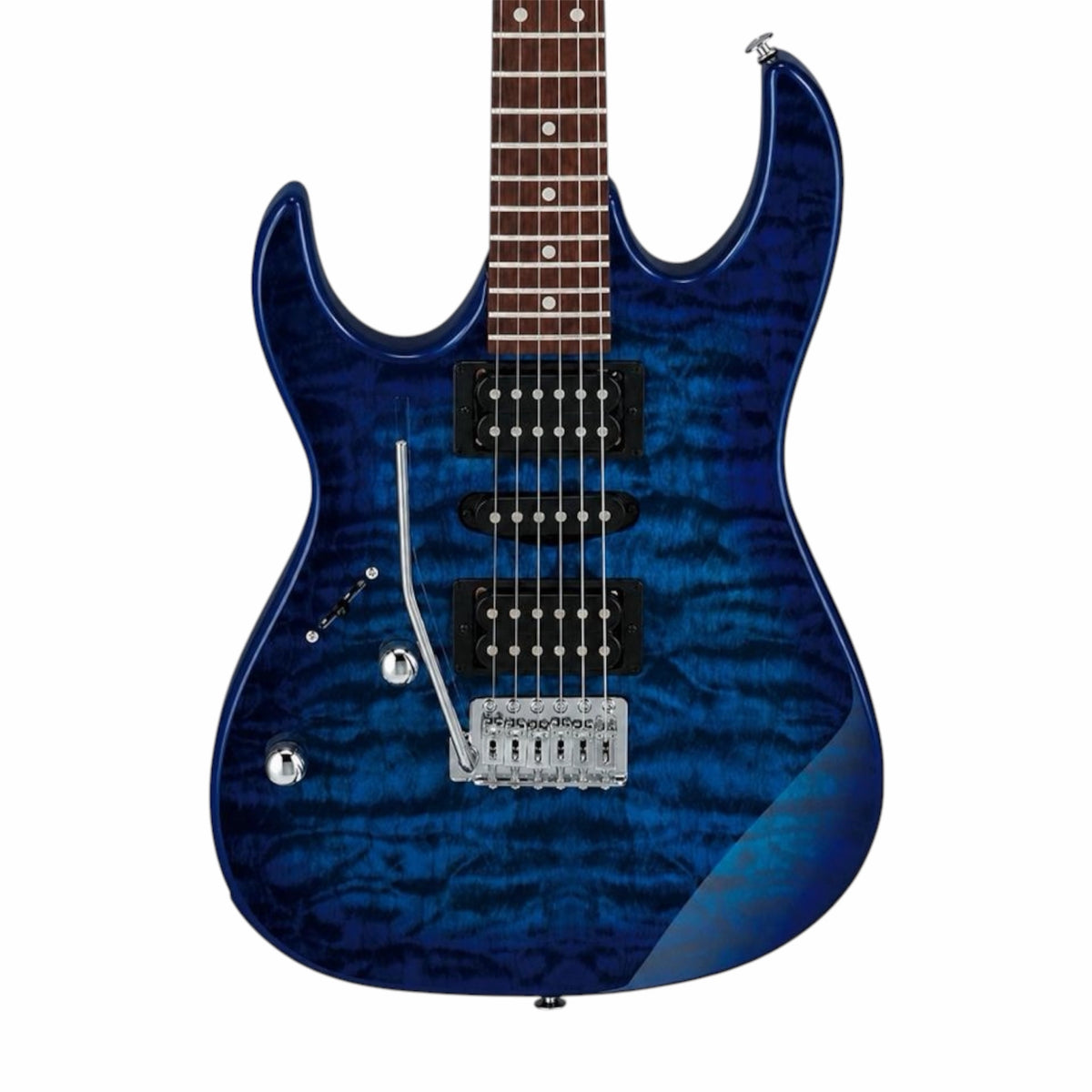 Ibanez GRX70QAL-TBB Gio Left-Handed Electric Guitar - Transparent Blue Burst