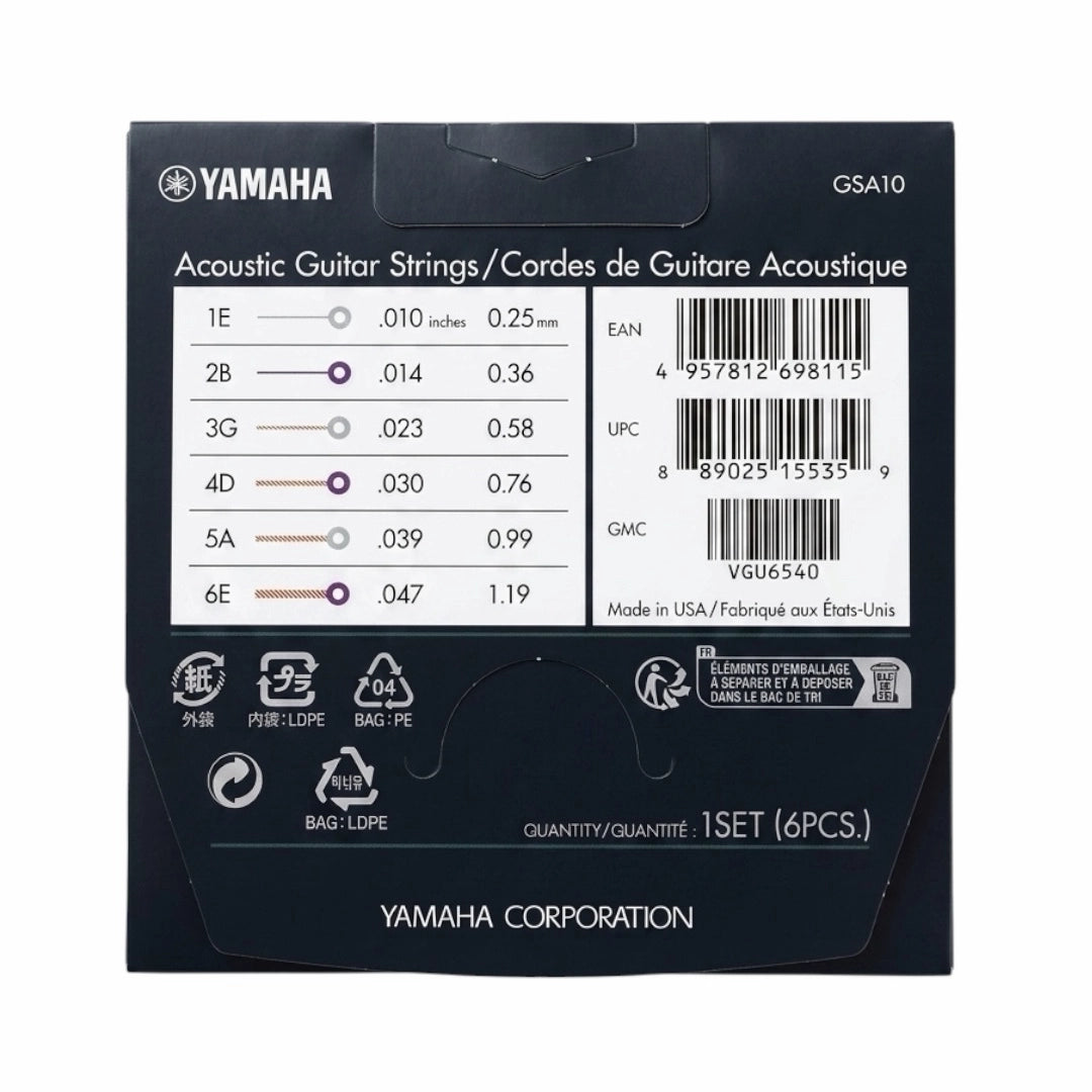 Yamaha GSA10 Acoustic Guitar Strings - .010-.052