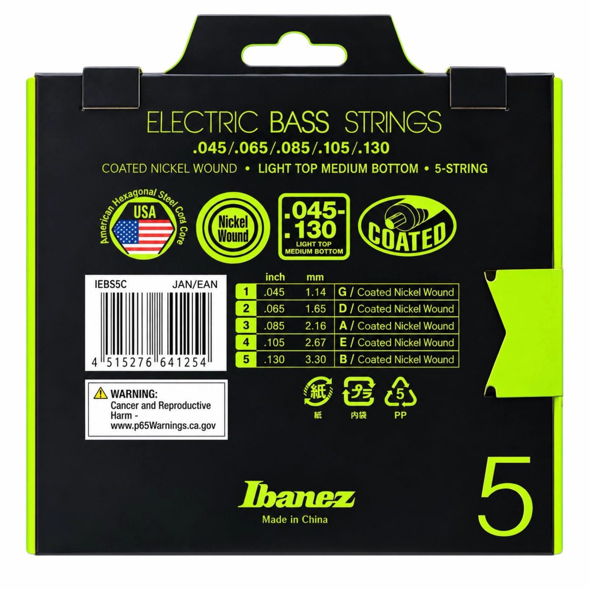 Ibanez IEBS5C Electric Guitar Bass Strings