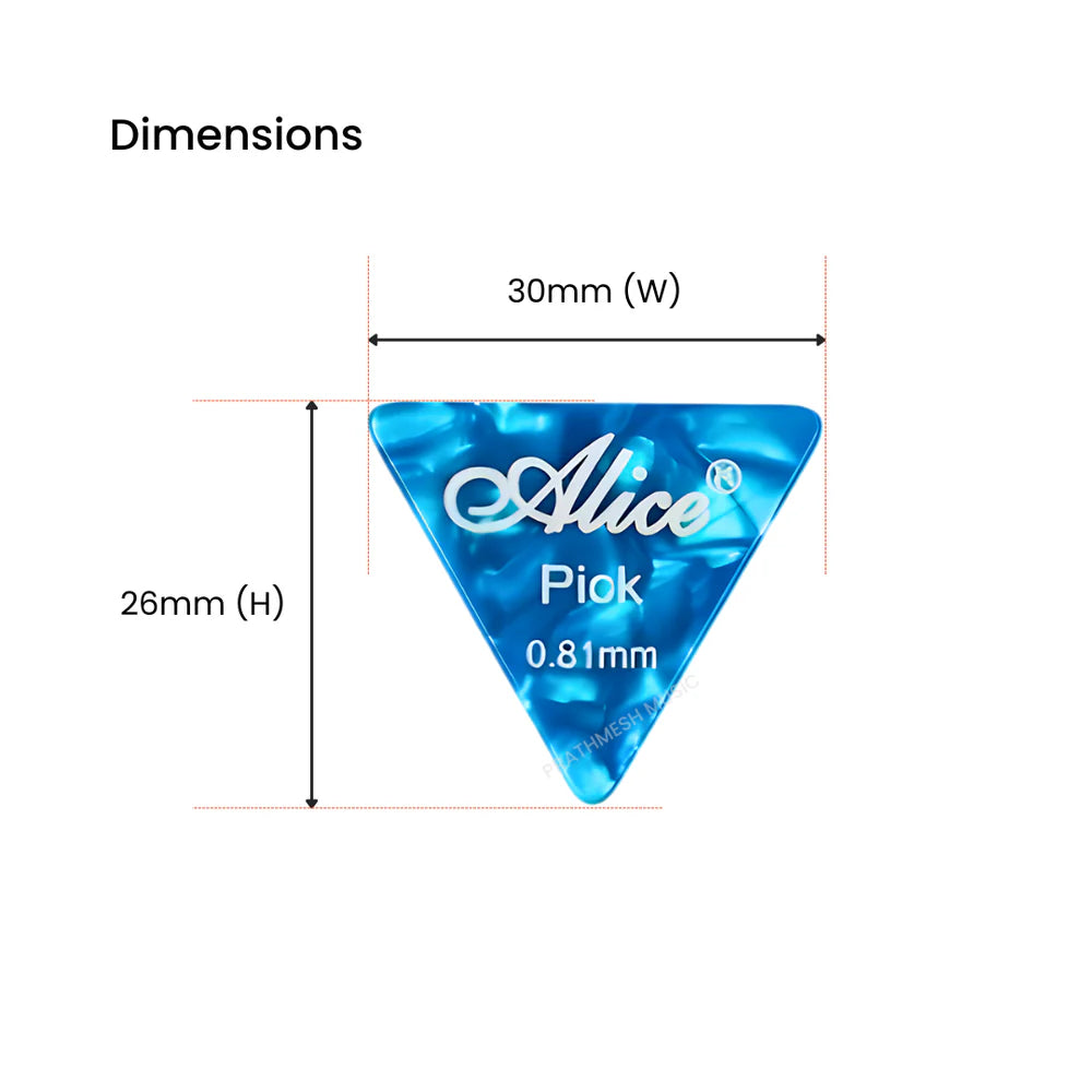 Alice AP-L-8 Celluloid Triangle Guitar Picks (8 pcs)