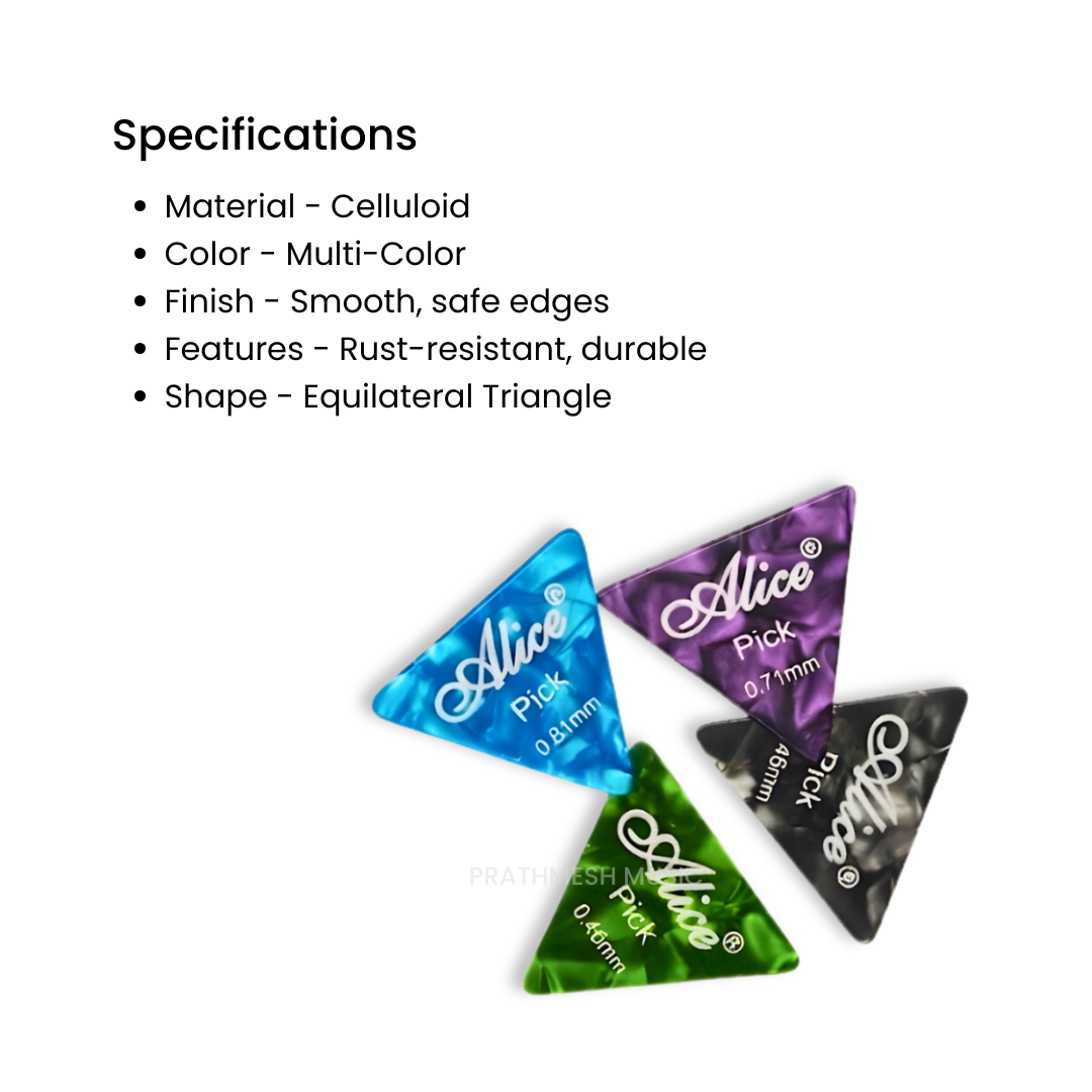 Alice AP-L-4 Celluloid Triangle Guitar Picks (4 pcs)