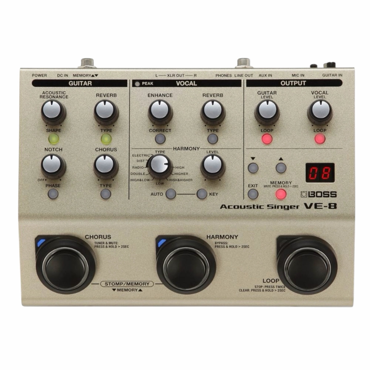 Boss VE-8 Acoustic Singer Effects Processor Pedal