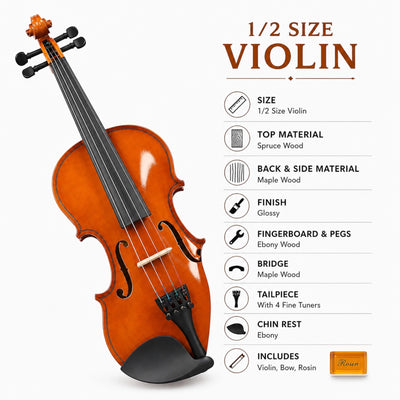Granada Adagio Gloss Finish Violin Outfit - 1/2 Size
