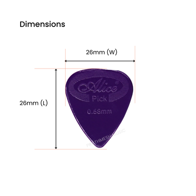 Alice AP-12G Nylon Guitar Picks - 0.58 mm (12 pcs)