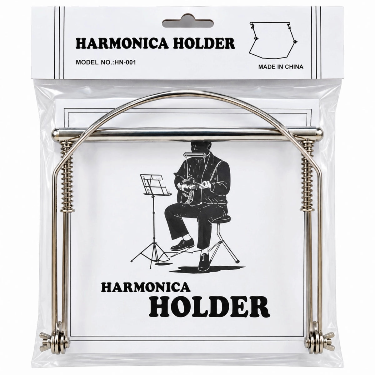 Dadi HH001 Adjustable Harmonica Holder - Chrome