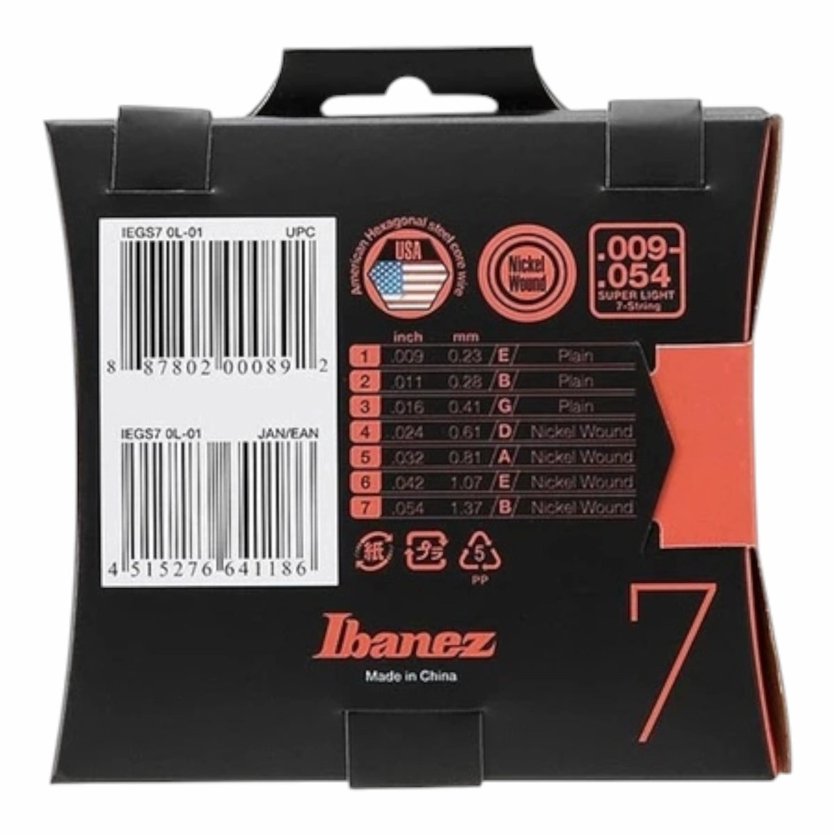 Ibanez IEGS7 0.009-0.54 ( 7th String Guitar ) Electric Guitar String