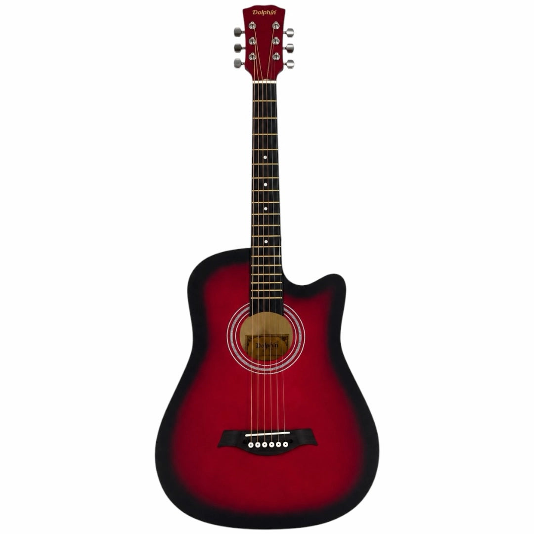 Dolphin DT1C-RD Cutaway Acoustic Guitar - Red