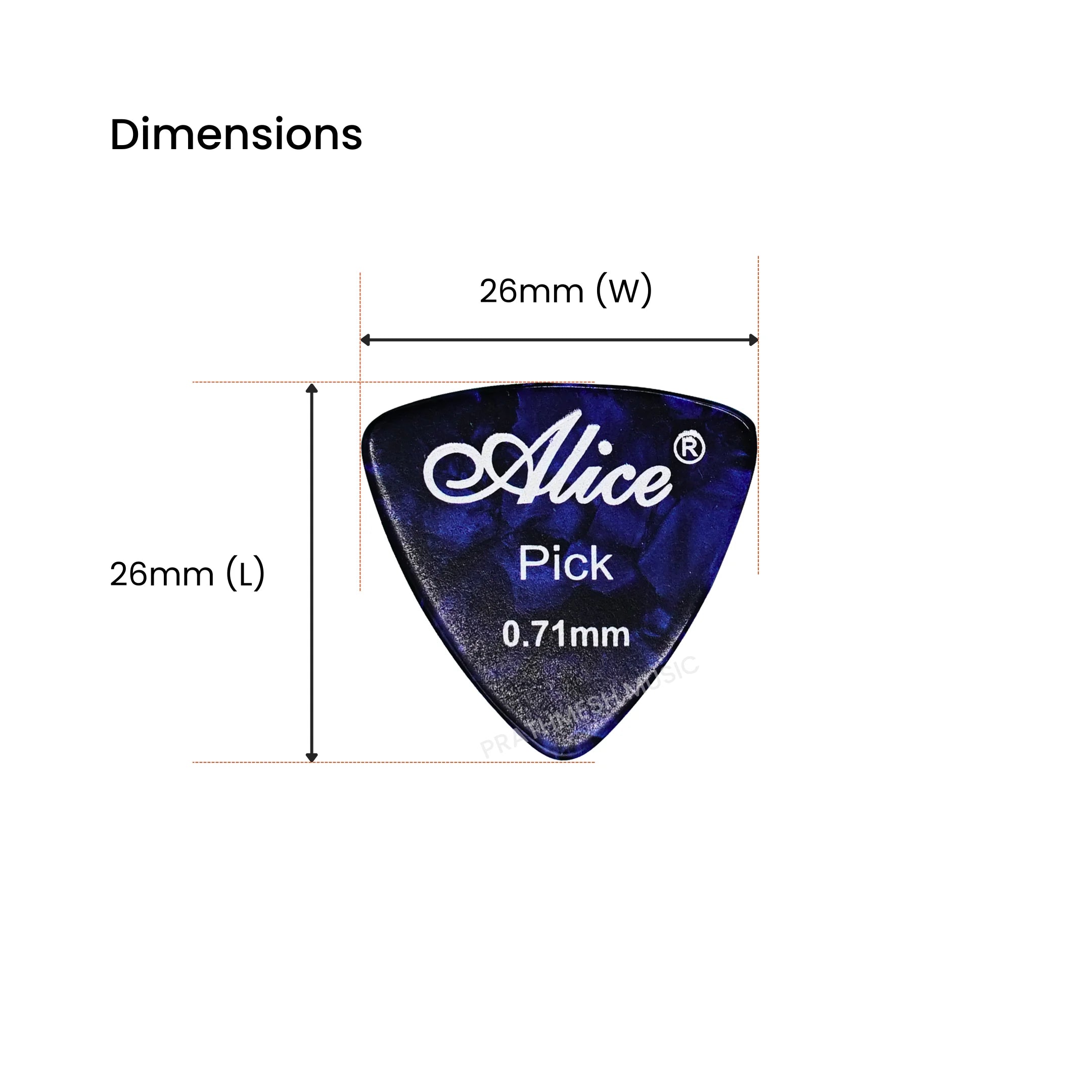 Alice AP-12AL-T Guitar Pick - 0.71 mm (12 pcs)